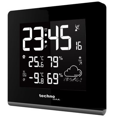 Метеостанция цифровая Technoline WS 9065 с беспроводным датчиком, черная: фото 4 из 8