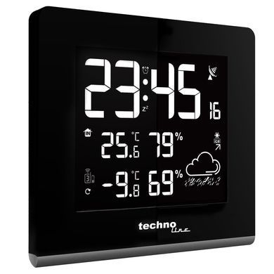 Метеостанция цифровая Technoline WS 9065 с беспроводным датчиком, черная: фото 6 из 8