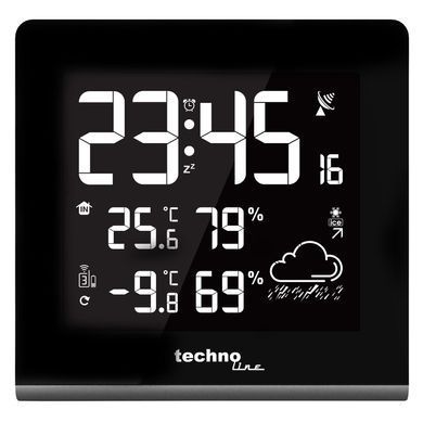 Метеостанция цифровая Technoline WS 9065 с беспроводным датчиком, черная: фото 5 из 8