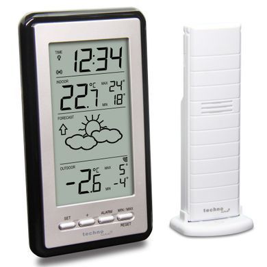 Метеостанція цифрова Technoline WS 9130 з бездротовим датчиком, сріблясто-чорна: фото 5 із 9