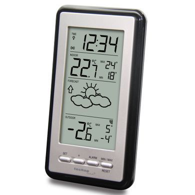 Метеостанція цифрова Technoline WS 9130 з бездротовим датчиком, сріблясто-чорна: фото 6 із 9