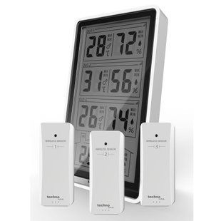 Термогігрометр цифровий Technoline WS 7060 з трьома датчиками чорний: фото 1 із 9