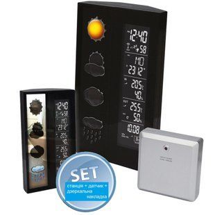 Метеостанція цифрова Technoline WS 6650 з бездротовим датчиком, чорна: фото 1 із 14