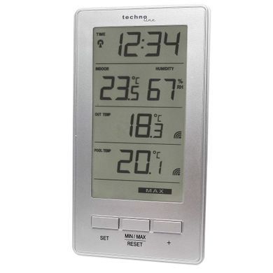 Термогігрометр цифровий для басейну Technoline WS 9069 IT з датчиком для басейну сріблястий: фото 3 із 7
