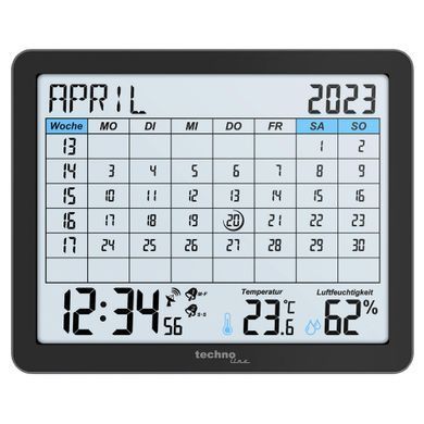 Часы-календарь настольные Technoline WT 2600 черные: фото 3 из 3