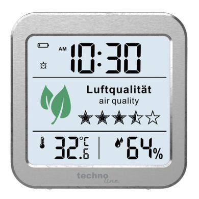 Монітор якості повітря CO₂ Technoline WL 1020, сріблястий: фото 5 із 8