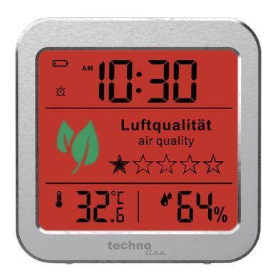 Монітор якості повітря CO₂ Technoline WL 1020, сріблястий: фото 7 із 8