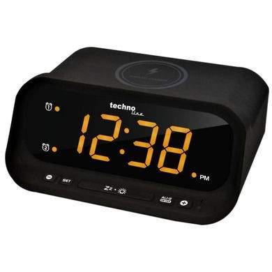 Годинник настільний Technoline WT 477 чорний із бездротовою зарядкою для смартфона: фото 4 із 4