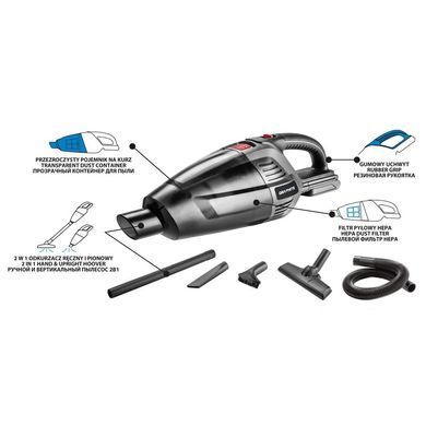Ручний акумуляторний пилосос Graphite 58G097: фото 2 із 10