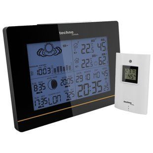 Метеостанція цифрова Technoline WS 6750 з бездротовим датчиком, чорна: фото 1 із 9