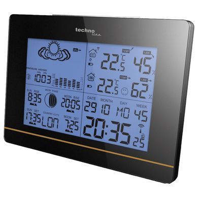 Метеостанція цифрова Technoline WS 6750 з бездротовим датчиком, чорна: фото 6 із 9