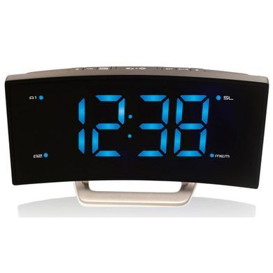 Годинник настільний з радіо Technoline WT 460 із синім LED-дисплеєм чорно-сріблястий: фото 3 із 6