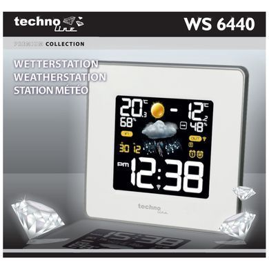 Метеостанція цифрова Technoline WS 6440 з бездротовим датчиком, біла: фото 7 із 7