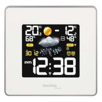 Метеостанція цифрова Technoline WS 6440 з бездротовим датчиком, біла: фото 4 із 7