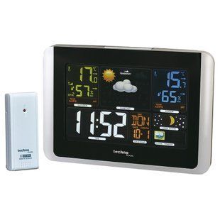 Метеостанція цифрова Technoline WS 6442 з бездротовим датчиком, чорна: фото 1 із 5