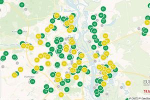 Онлайн-карта загрязнения воздуха в Украине