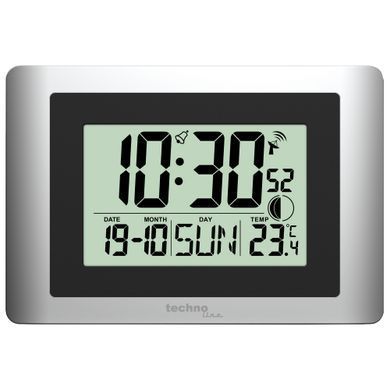 Годинник настінний Technoline WS 8028, сріблясто-чорний: фото 2 із 3