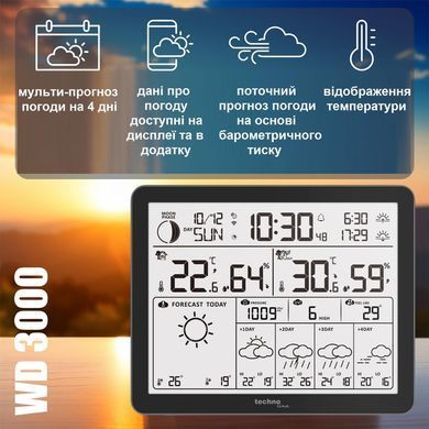Метеостанція Technoline Tuya Smart/SmartLife WD 3000 Black: фото 2 із 8