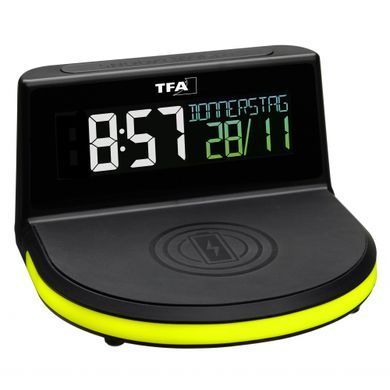 Цифровий будильник TFA CHARGE-IT WIRELESS 60.2028.01 з бездротовим Qi-заряджанням: фото 6 із 8