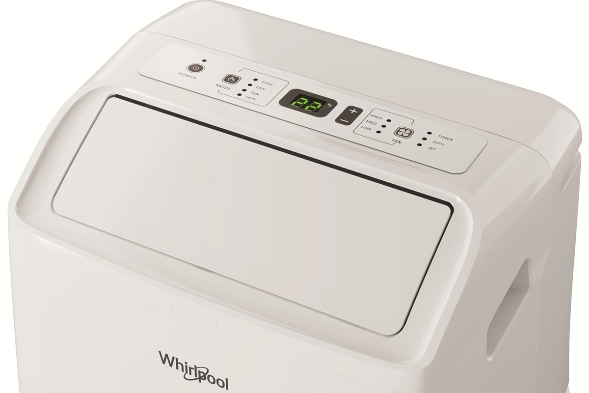Управление мобильным кондиционером Whirlpool PACF212HPW: 6th Sense, Around U, Jet, Sleep, Silent и таймер